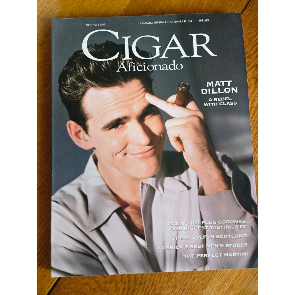 Cigar Aficionado Spring 1996 Matt Dillon Vintage Magazine 100+ Coronas Golf